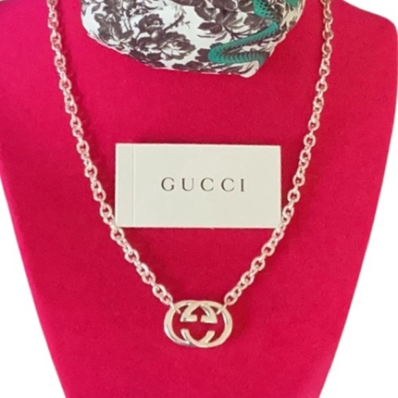 Gucci Sterling Silver Necklace Double G New in Gift Box With Pouch - Picture 10 of 12
